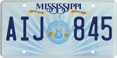 MS license plate AIJ845