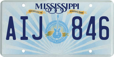 MS license plate AIJ846