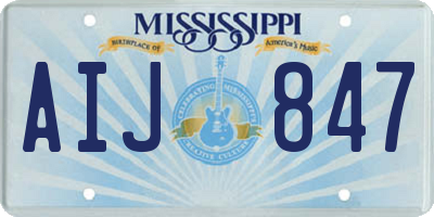 MS license plate AIJ847