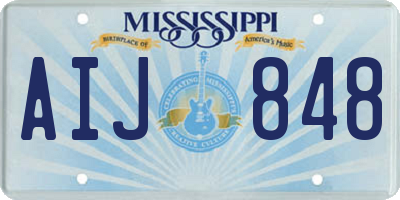 MS license plate AIJ848