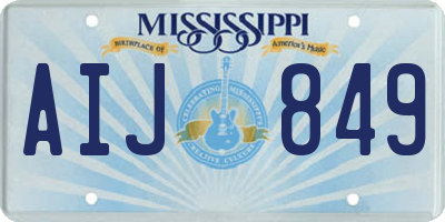 MS license plate AIJ849