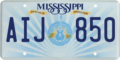 MS license plate AIJ850