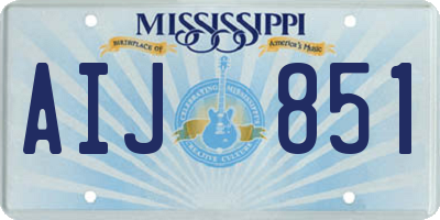 MS license plate AIJ851