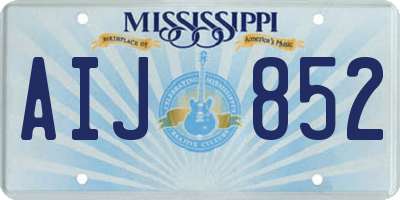 MS license plate AIJ852