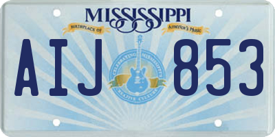 MS license plate AIJ853