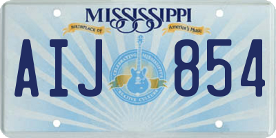 MS license plate AIJ854