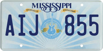 MS license plate AIJ855