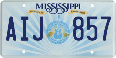 MS license plate AIJ857