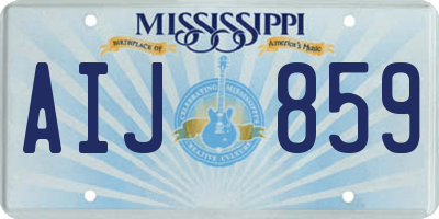 MS license plate AIJ859