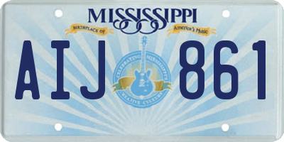MS license plate AIJ861
