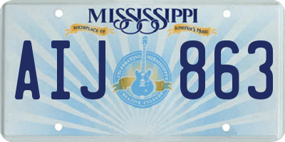 MS license plate AIJ863