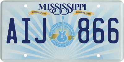 MS license plate AIJ866