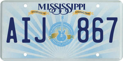 MS license plate AIJ867