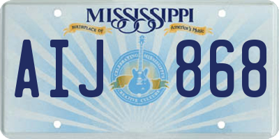 MS license plate AIJ868
