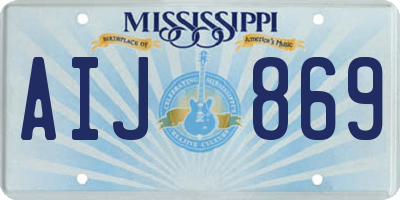 MS license plate AIJ869