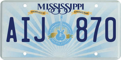 MS license plate AIJ870