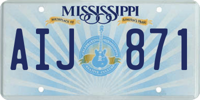 MS license plate AIJ871