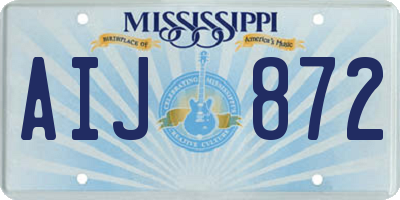 MS license plate AIJ872