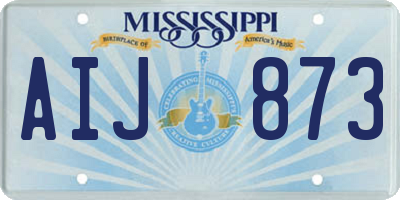 MS license plate AIJ873