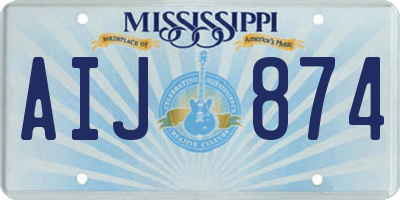 MS license plate AIJ874