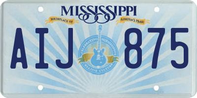 MS license plate AIJ875