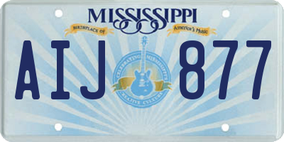 MS license plate AIJ877