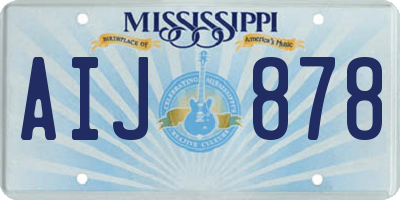 MS license plate AIJ878