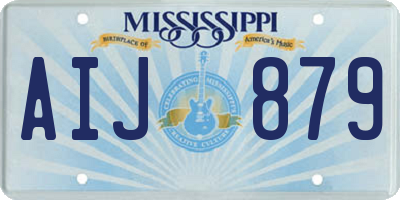 MS license plate AIJ879