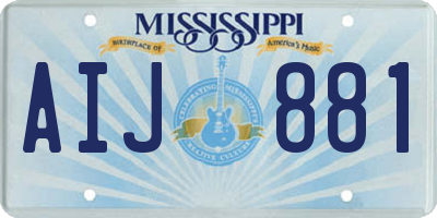 MS license plate AIJ881