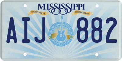 MS license plate AIJ882