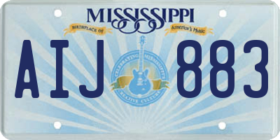 MS license plate AIJ883