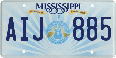 MS license plate AIJ885