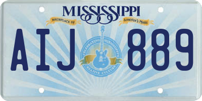 MS license plate AIJ889