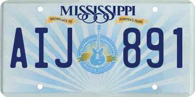 MS license plate AIJ891