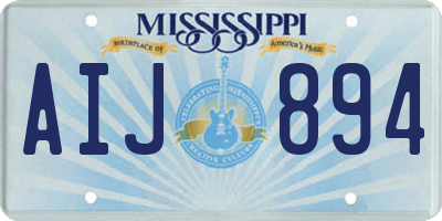 MS license plate AIJ894