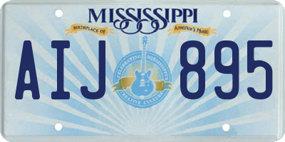 MS license plate AIJ895