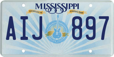 MS license plate AIJ897
