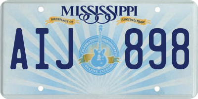 MS license plate AIJ898