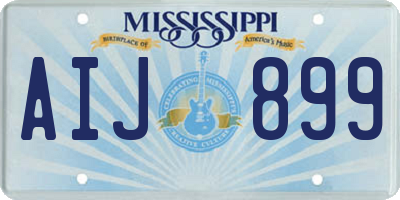 MS license plate AIJ899