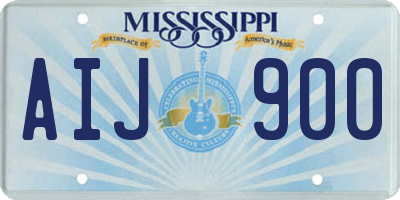 MS license plate AIJ900
