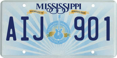 MS license plate AIJ901