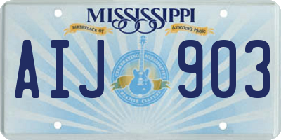 MS license plate AIJ903