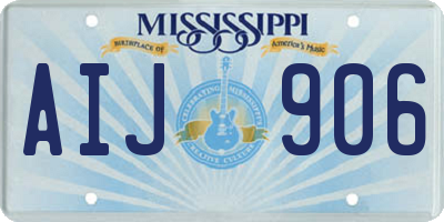 MS license plate AIJ906