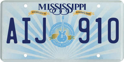 MS license plate AIJ910
