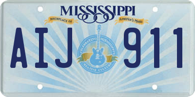 MS license plate AIJ911