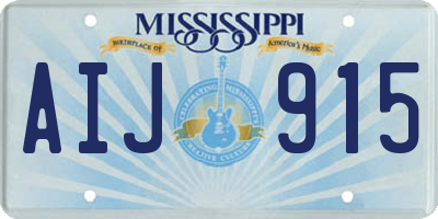 MS license plate AIJ915