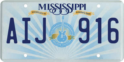 MS license plate AIJ916