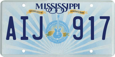 MS license plate AIJ917