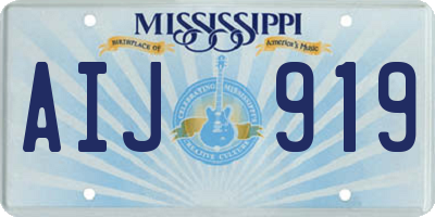 MS license plate AIJ919