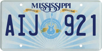 MS license plate AIJ921